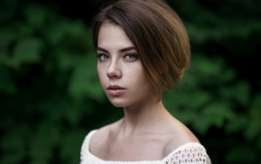 Maxim Guselnikov, looking at viewer, portrait, girl, Christina Arefyeva, face