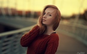 redhead, portrait, face, girl