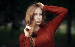 portrait, face, girl, blonde