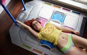Meg Turney, girl, Me in My Place, nerds, flat belly, girl with glasses