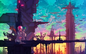 futuristic, anime girls