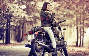 motorcycle, girl