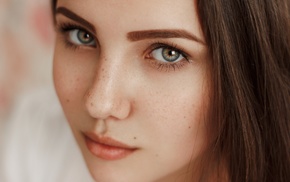 portrait, Anastasia Lis, brunette, face, model