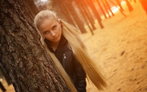 girl outdoors, blonde