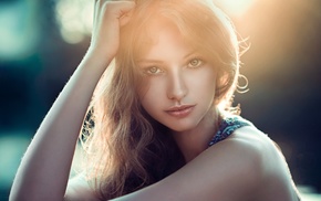 blonde, portrait, girl, face