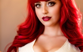 dyed hair, portrait, redhead, girl, face