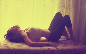 girl, Sandy Manase, model, lying down