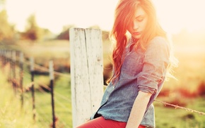 fence, girl, model