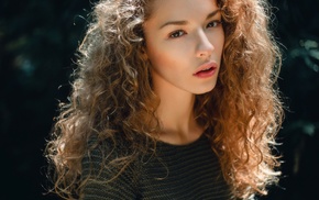 face, girl, Lisa Alexanina, curly hair, portrait