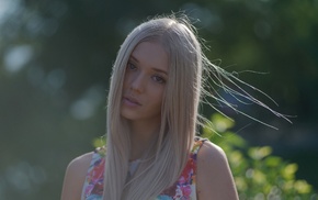face, portrait, blonde, girl