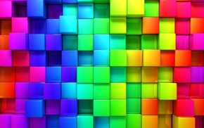 rainbows, abstract, cubic