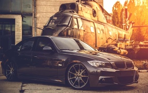 sunlight, helicopters, BMW E90