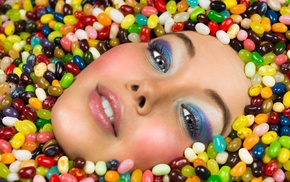 sweets, portrait, eyeshadow, makeup, abstract, colorful