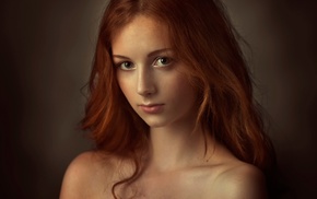 face, portrait, model, redhead, girl