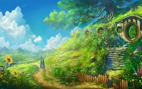 sky, The Lord of the Rings, landscape, Bilbo Baggins, Bag End, The Shire