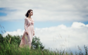 Maxim Guselnikov, Lydia Savodyorova, dress, girl, model, girl outdoors