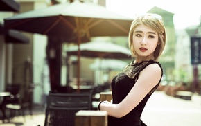 portrait, girl, blonde, Asian
