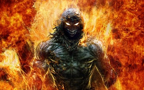 fantasy art, Disturbed, fire