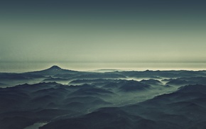 mist, sky, nature, landscape, hill