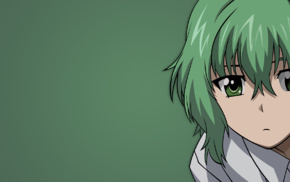 Ichiban Ushiro no Daimaou, anime girls, green background, Korone, anime