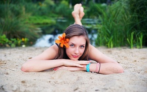 girl outdoors, blue eyes, girl