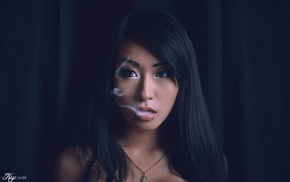 Asian, kitty nguyen, girl, portrait, smoke, face