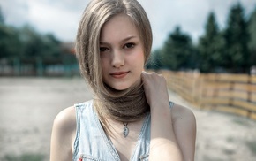 girl, face, portrait, blonde