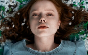 redhead, girl, face, portrait