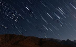 long exposure, sky, mountain, stars