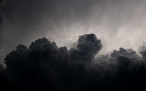 monochrome, clouds