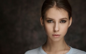 face, nose rings, Elena Aksenova, brown eyes, piercing, earrings