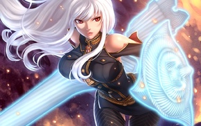 weapon, Selvaria Bles, long hair, anime girls, Valkyria Chronicles, white hair