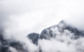 clouds, mountain