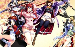 weapon, Yagyuu Juubei, Tokugawa Sen, anime girls, Sanada Yukimura, artwork