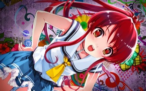 redhead, Deep Blue Sky  Pure White Wings, artwork, ponytail, anime girls, Miyamae Tomoka