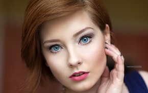 redhead, girl, Veronika, portrait, face