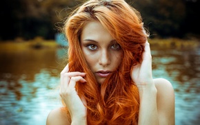 redhead, girl, nose rings, face, portrait, Victoria Ryzhevolosaya