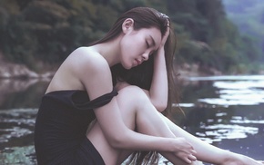 Asian, girl, girl outdoors