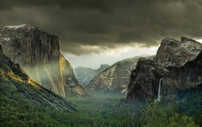 valley, mountain, landscape, cliff