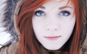 girl, face, redhead