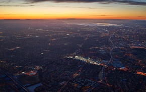USA, Silicon Valley, aerial view, technology, California, sunset