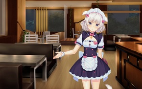 anime girls, original characters, maid outfit, visual novel