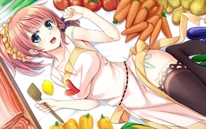 original characters, stockings, thigh, highs, apron, vegetables