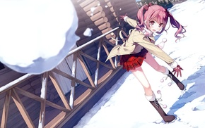Kantoku, original characters, Kurumi Kantoku, anime girls, snow