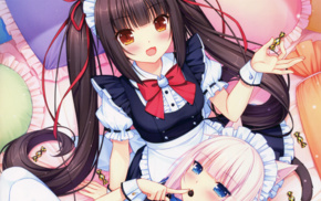 Neko Para, Vanilla Neko Para, Chocolat Neko Para, maid outfit, anime girls