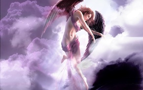 fantasy art, wings, angel