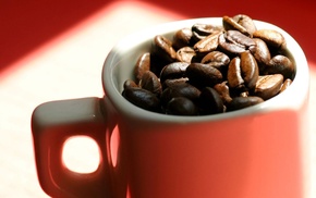 coffee beans, coffee, cup