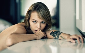 Anastasia Scheglova, tattoo, face, portrait
