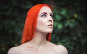 girl, face, redhead, portrait