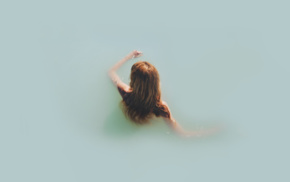 photography, girl, simple background, water